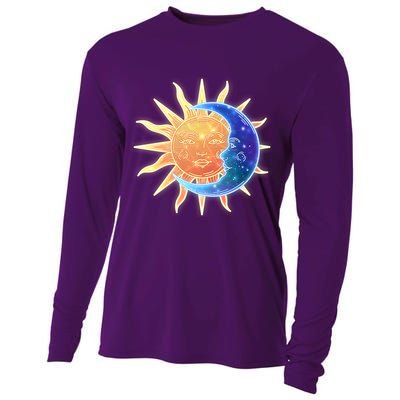 Vintage Sun And Moon Galaxy Cooling Performance Long Sleeve Crew