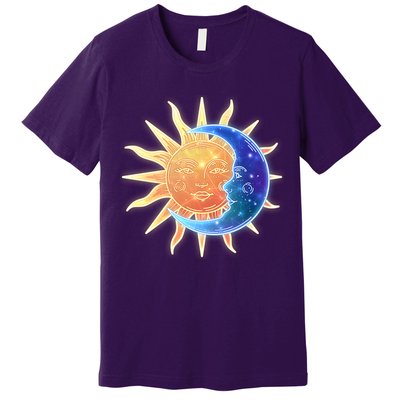 Vintage Sun And Moon Galaxy Premium T-Shirt