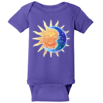 Vintage Sun And Moon Galaxy Baby Bodysuit