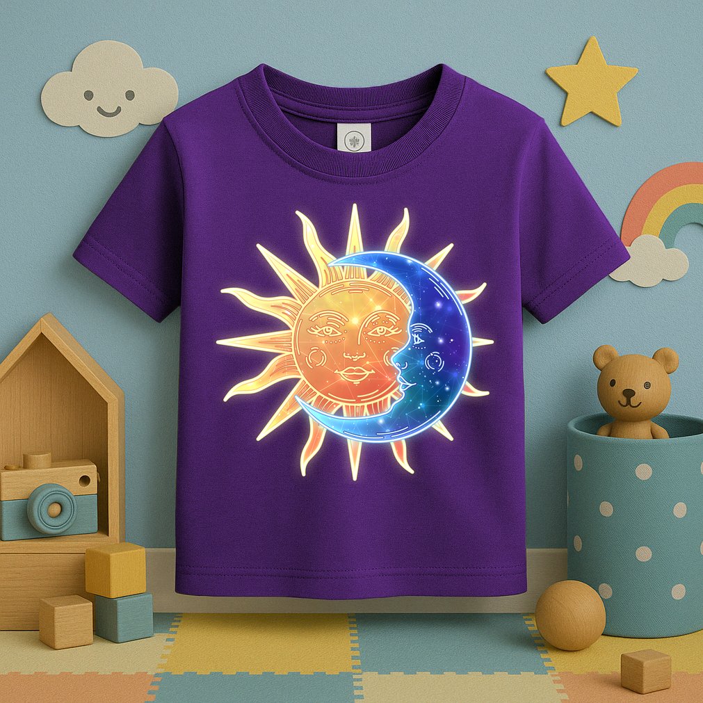 Vintage Sun And Moon Galaxy Toddler T-Shirt