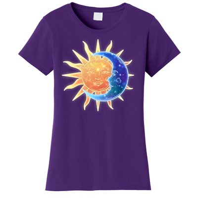 Vintage Sun And Moon Galaxy Women's T-Shirt