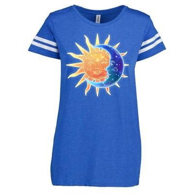 Vintage Sun And Moon Galaxy Enza Ladies Jersey Football T-Shirt