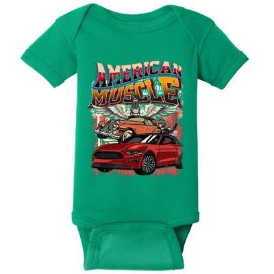 Vintage Streetwear American Muscle Car Baby Bodysuit