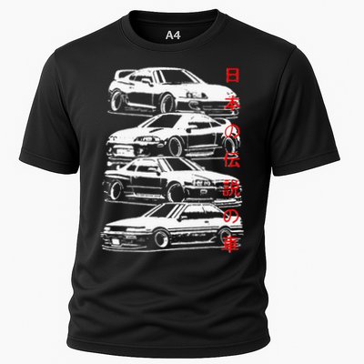 Vintage Skyline Automotive Jdm Legend Tuning Car Cooling Performance Crew T-Shirt