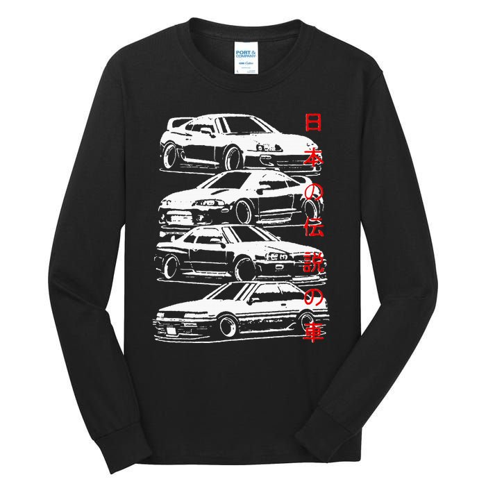 Vintage Skyline Automotive Jdm Legend Tuning Car Tall Long Sleeve T-Shirt