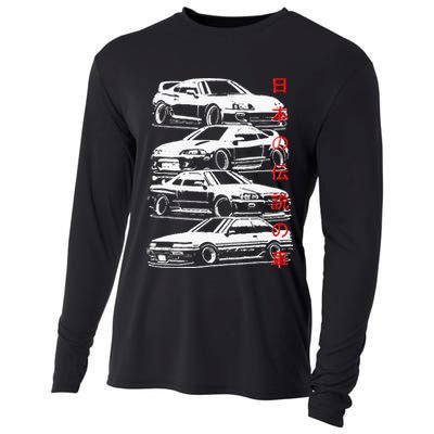 Vintage Skyline Automotive Jdm Legend Tuning Car Cooling Performance Long Sleeve Crew