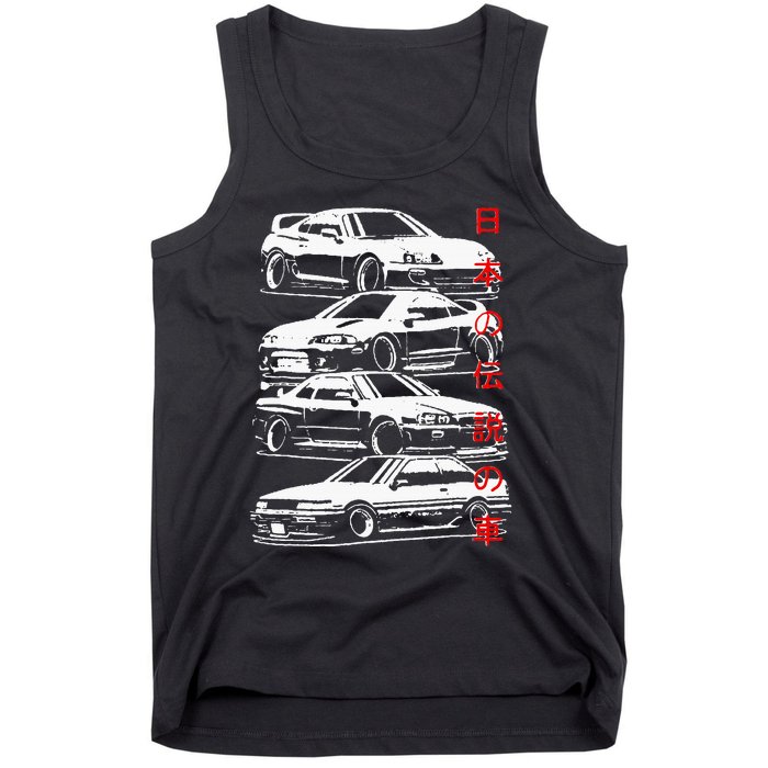 Vintage Skyline Automotive Jdm Legend Tuning Car Tank Top