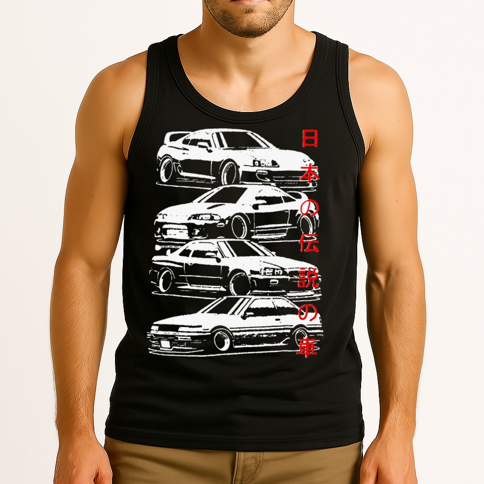 Vintage Skyline Automotive Jdm Legend Tuning Car Tank Top