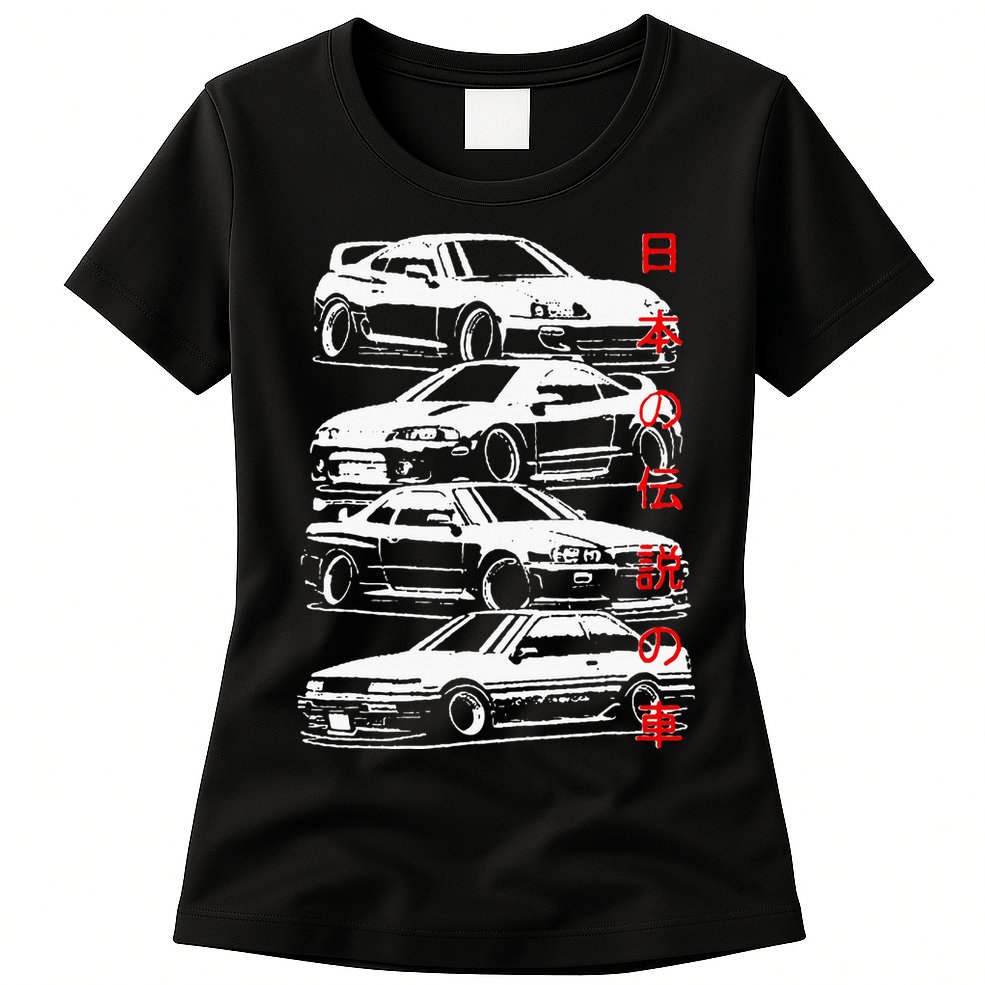 Vintage Skyline Automotive Jdm Legend Tuning Car Womens T-Shirt