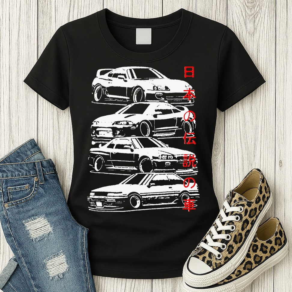 Vintage Skyline Automotive Jdm Legend Tuning Car Womens T-Shirt