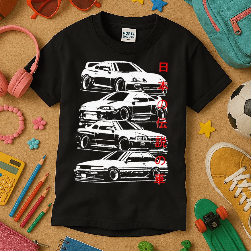 Vintage Skyline Automotive Jdm Legend Tuning Car Kids T-Shirt