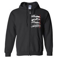 Vintage Skyline Automotive Jdm Legend Tuning Car Full Zip Hoodie