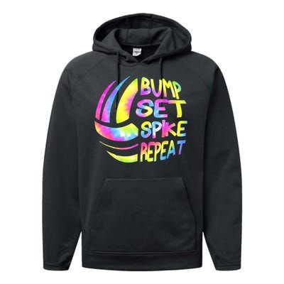 Volleyball Stuff Attire Tie Dye A Teen Girl Player Performance Fleece Hoodie