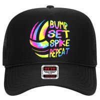 Volleyball Stuff Attire Tie Dye A Teen Girl Player High Crown Mesh Back Trucker Hat