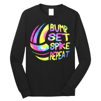 Volleyball Stuff Attire Tie Dye A Teen Girl Player Long Sleeve Shirt