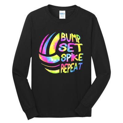 Volleyball Stuff Attire Tie Dye A Teen Girl Player Tall Long Sleeve T-Shirt