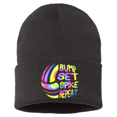 Volleyball Stuff Attire Tie Dye A Teen Girl Player Sustainable Knit Beanie