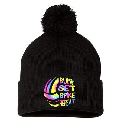 Volleyball Stuff Attire Tie Dye A Teen Girl Player Pom Pom 12in Knit Beanie