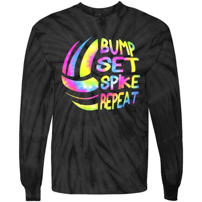 Volleyball Stuff Attire Tie Dye A Teen Girl Player Tie-Dye Long Sleeve Shirt