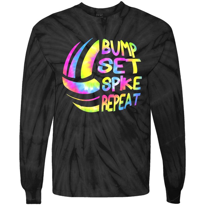 Volleyball Stuff Attire Tie Dye A Teen Girl Player Tie-Dye Long Sleeve Shirt