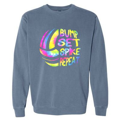 Volleyball Stuff Attire Tie Dye A Teen Girl Player Garment-Dyed Sweatshirt