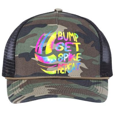 Volleyball Stuff Attire Tie Dye A Teen Girl Player Retro Rope Trucker Hat Cap