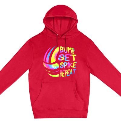 Volleyball Stuff Attire Tie Dye A Teen Girl Player Premium Pullover Hoodie