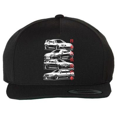 Vintage Skyline Automotive JDM Legend Tuning Car Wool Snapback Cap