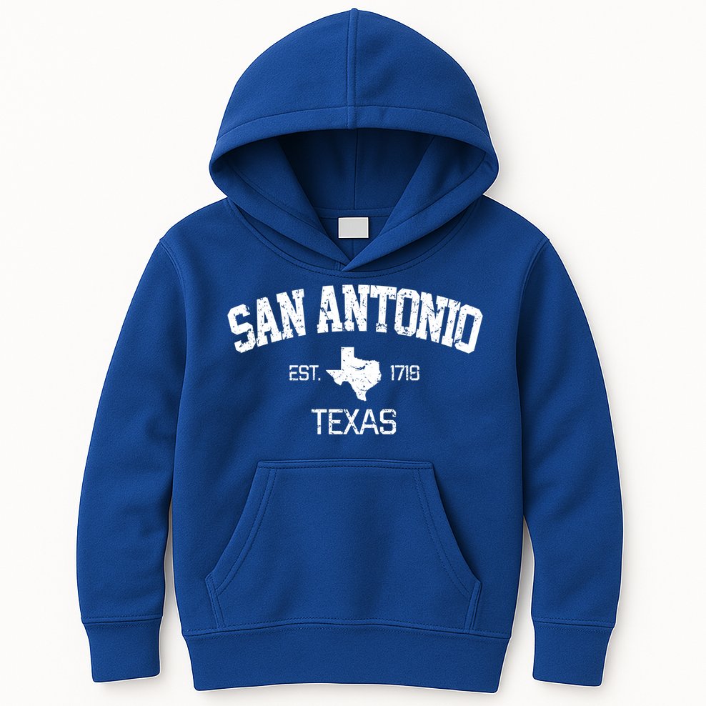Vintage San Antonio Texas Est 1718 Souvenir Gift Cool Gift Kids Hoodie