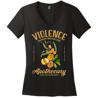Violet Sorrengail Apothecary Basgiath War College Fourth Wing Dragon Rider Women's V-Neck T-Shirt