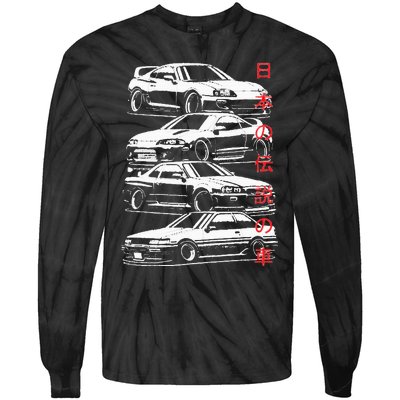 Vintage Skyline Automotive Jdm Legend Tuning Car Tie-Dye Long Sleeve Shirt