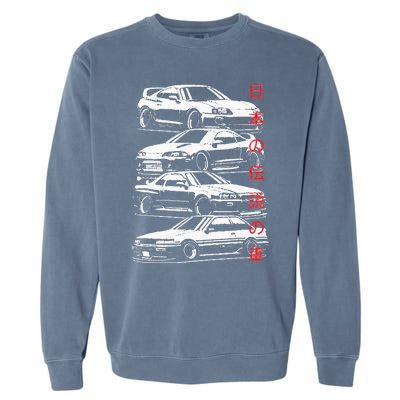 Vintage Skyline Automotive Jdm Legend Tuning Car Garment-Dyed Sweatshirt