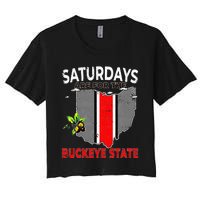 Vintage Saturdays Are For The Buckeye State Grunge Women's Crop Top Tee