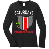 Vintage Saturdays Are For The Buckeye State Grunge Ladies Long Sleeve Shirt