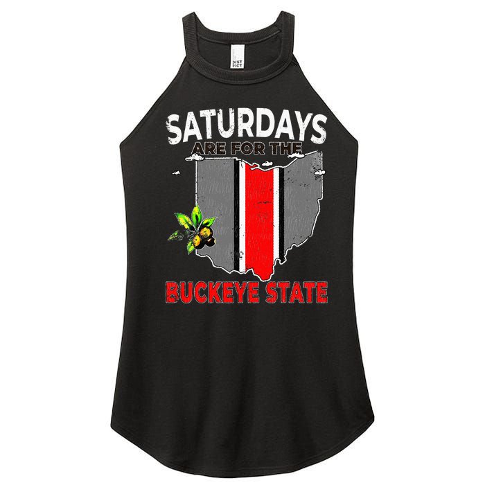 Vintage Saturdays Are For The Buckeye State Grunge Women's Perfect Tri Rocker Tank