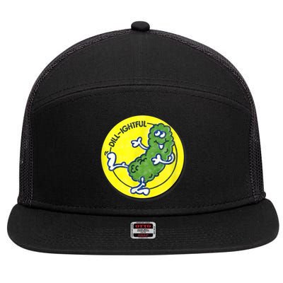 Vintage Scratch And Sniff Sticker Dill Pickle, DillLightful 7 Panel Mesh Trucker Snapback Hat