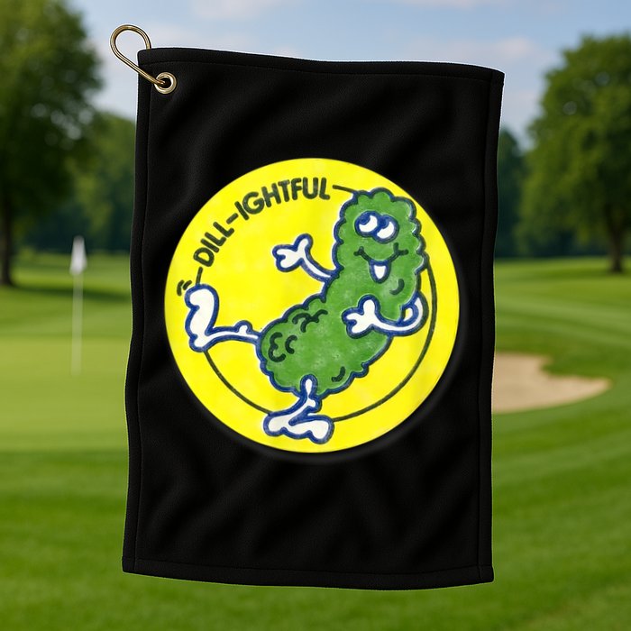 Vintage Scratch And Sniff Sticker Dill Pickle, DillLightful Golf Towel