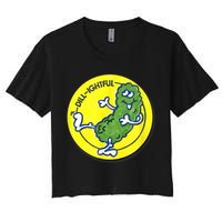 Vintage Scratch And Sniff Sticker Dill Pickle, DillLightful Crop Top