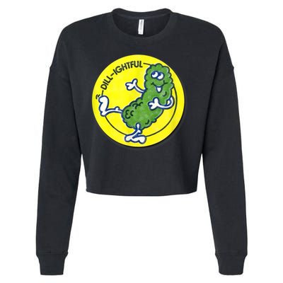 Vintage Scratch And Sniff Sticker Dill Pickle, DillLightful Cropped Pullover Crew