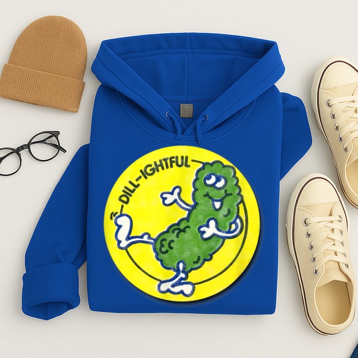 Vintage Scratch And Sniff Sticker Dill Pickle, DillLightful Hoodie