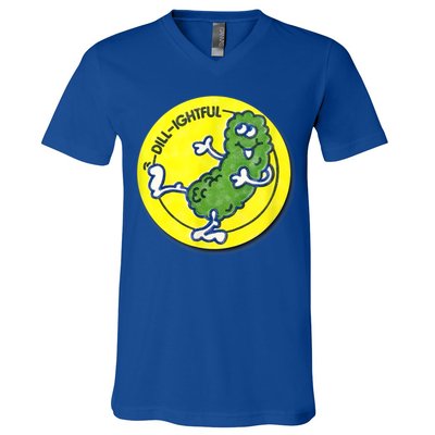 Vintage Scratch And Sniff Sticker Dill Pickle, DillLightful V-Neck T-Shirt
