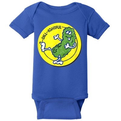 Vintage Scratch And Sniff Sticker Dill Pickle, DillLightful Baby Bodysuit