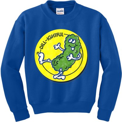 Vintage Scratch And Sniff Sticker Dill Pickle, DillLightful Kids Sweatshirt