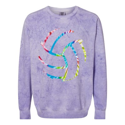 Volleyball Stuff Attire Tie Dye Gift For A Teen Player Gift Colorblast Crewneck Sweatshirt