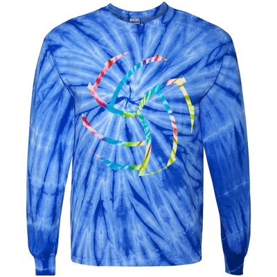 Volleyball Stuff Attire Tie Dye Gift For A Teen Player Gift Tie-Dye Long Sleeve Shirt