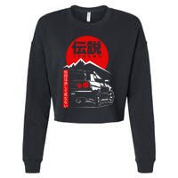 Vintage Skyline Automotive Jdm Legend Tuning Car Cropped Pullover Crew