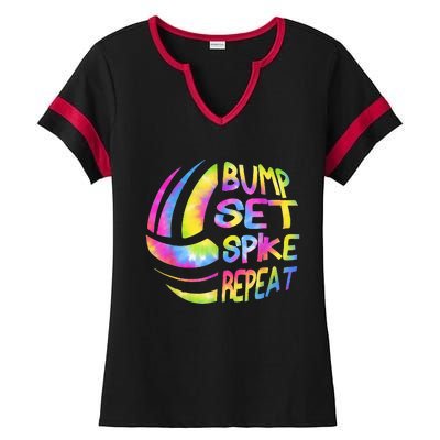 Volleyball Stuff Attire Tie Dye Gift For A Teen Girl Player Ladies Halftime Notch Neck Tee