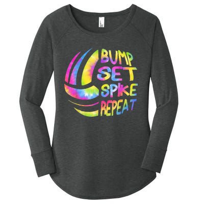 Volleyball Stuff Attire Tie Dye Gift For A Teen Girl Player Women's Perfect Tri Tunic Long Sleeve Shirt