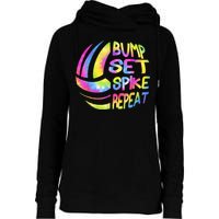 Volleyball Stuff Attire Tie Dye Gift For A Teen Girl Player Womens Funnel Neck Pullover Hood