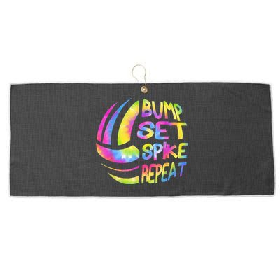 Volleyball Stuff Attire Tie Dye Gift For A Teen Girl Player Large Microfiber Waffle Golf Towel